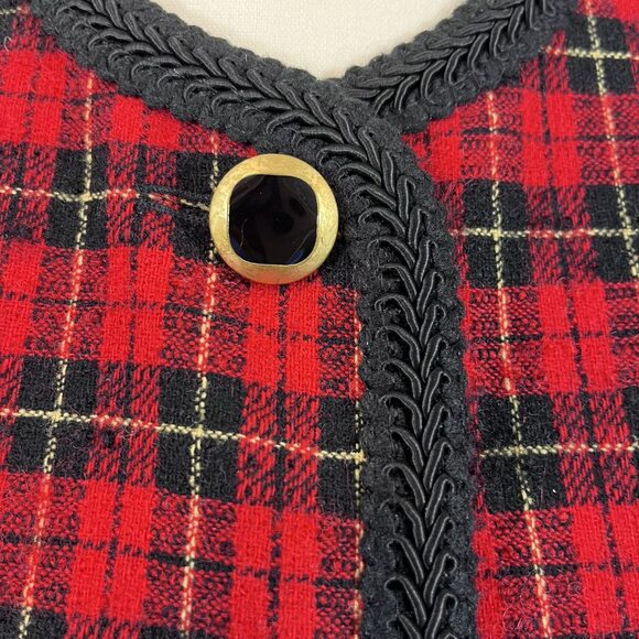 Pendleton wool red tartan plaid vintage blazer button jacket womens sz 10 - Picture 2 of 10